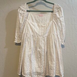 White Puff Sleeve Dress